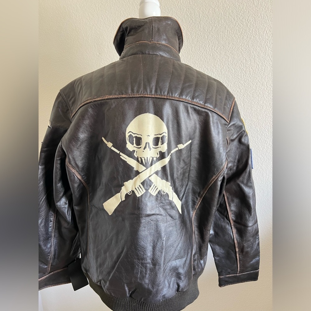 PlayStation Resistance:  Fall of Man - Brown Leather Bomber Jacket. Size: Large